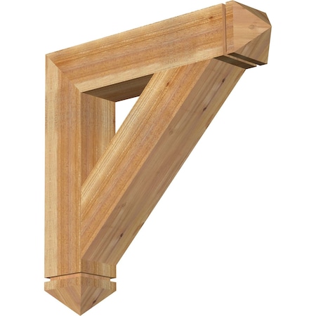 Traditional Arts & Crafts Rough Sawn Bracket, Western Red Cedar, 6W X 32D X 32H